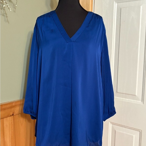Jones New York Blue V-Neck Women's Top PXL NWT - Picture 4 of 11